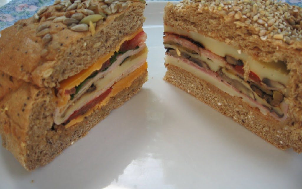 Picnic Sandwiches in Hollowed Bread