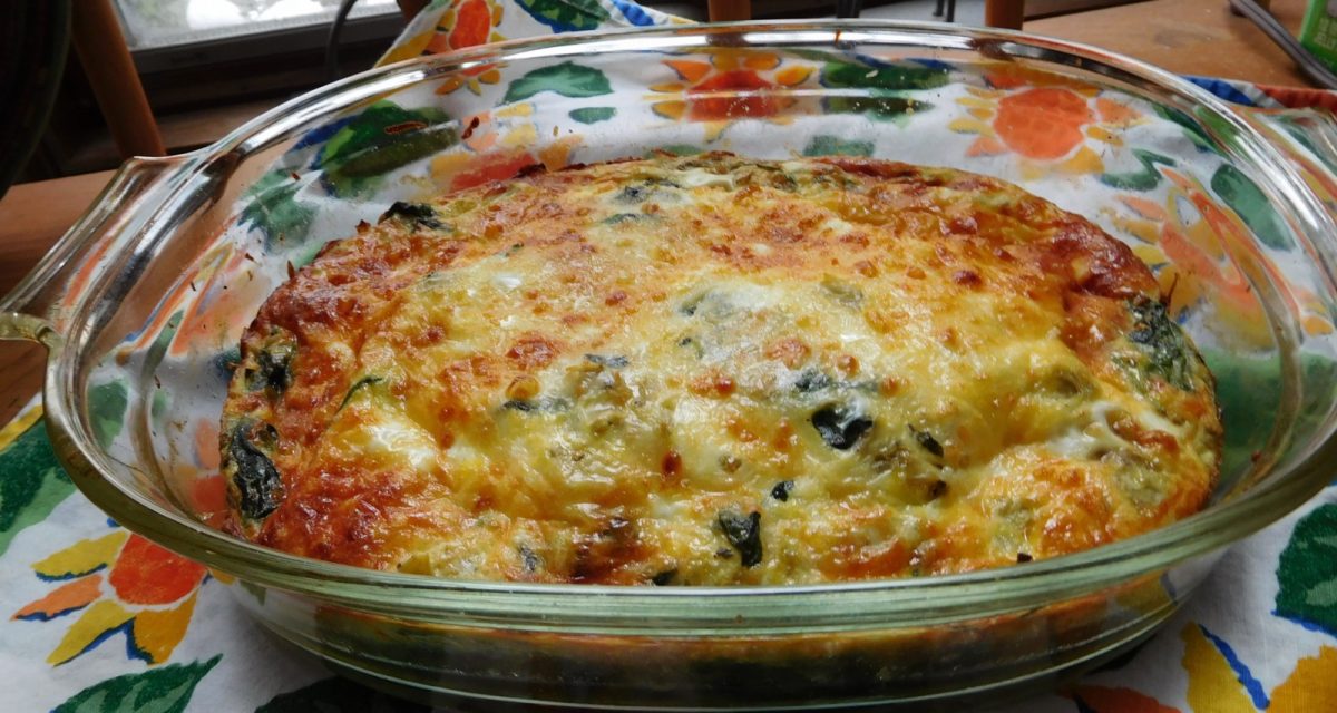 Cheesy Spinach Artichoke Egg Casserole